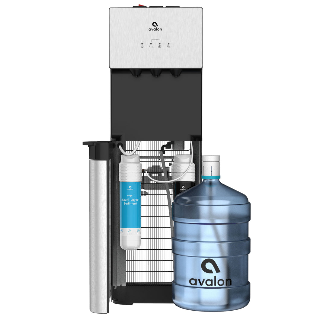 Avalon A3F stainless bottleless water cooler with hot, cold, room